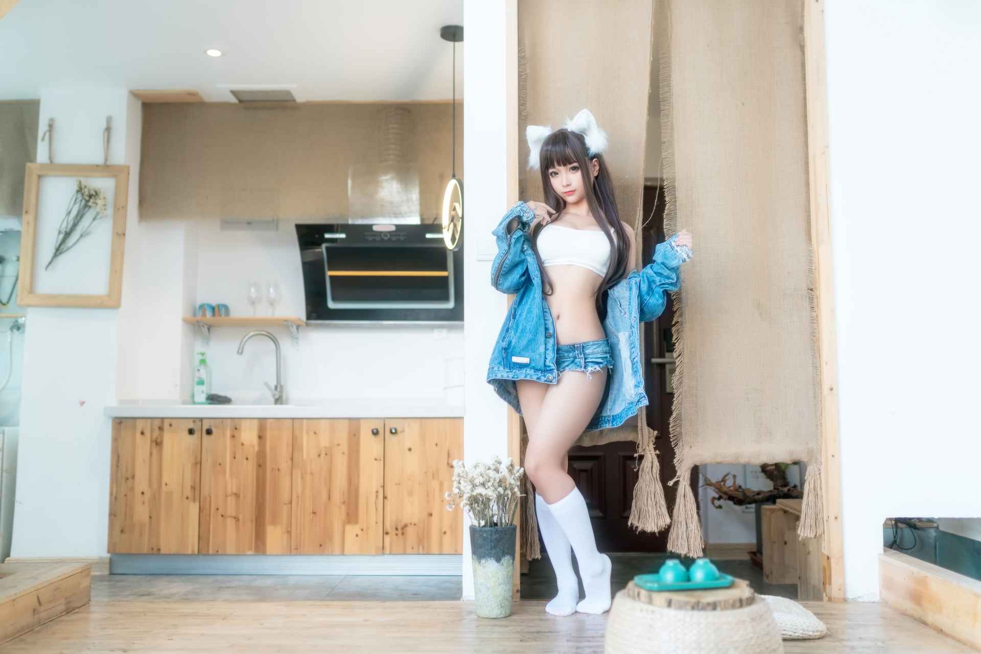 蠢沫沫牛仔衣